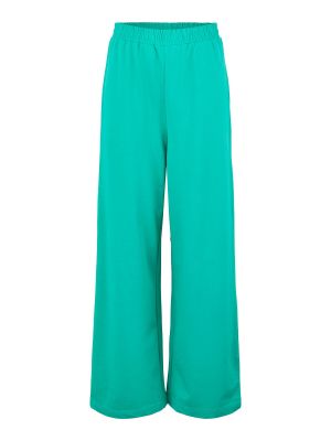 Широки панталони тип „марлен“ Pieces зелено