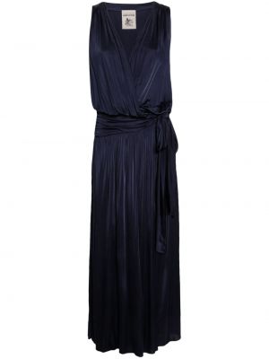 Sukienka długa z dekoltem w serek Semicouture niebieska