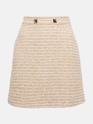 Mini falda de tweed Valentino beige
