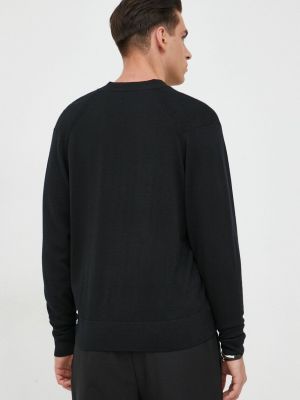 Gyapjú kardigán Calvin Klein fekete