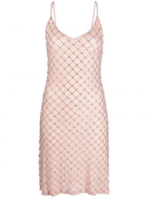 Μίντι φόρεμα με πετραδάκια P.a.r.o.s.h. ροζ