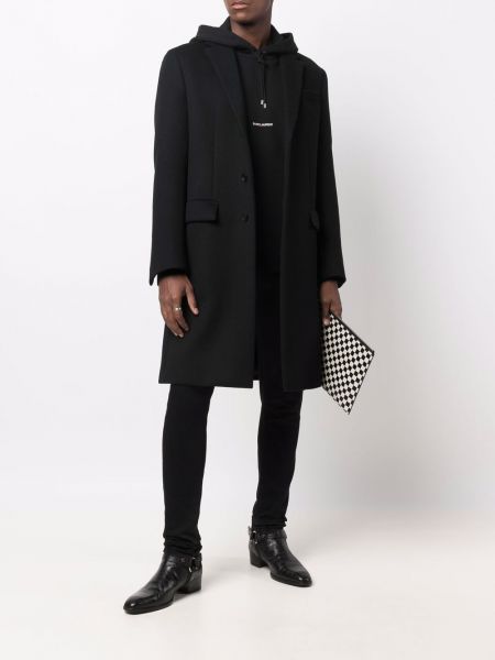 Sudadera con capucha con estampado Saint Laurent negro