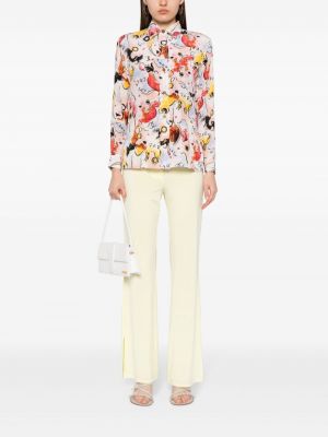 Hedvábná košile s potiskem s abstraktním vzorem Chanel Pre-owned zlatá