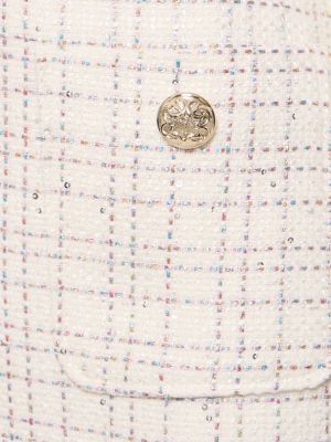 Tweed minikleid mit taschen Elie Saab weiß