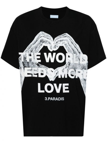 Bombažna majica z vzorcem srca 3paradis