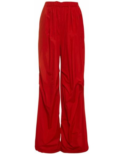 Pantaloni din nailon cu croială lejeră Max Mara roșu