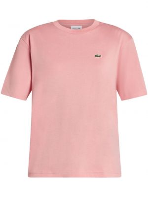 Kokvilnas t-krekls Lacoste rozā