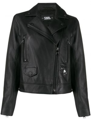 Chaqueta de cuero Karl Lagerfeld negro