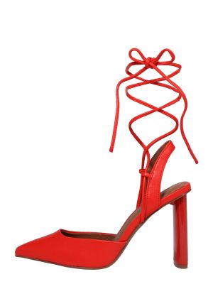 Полуотворени обувки с ток с отворена пета Call It Spring червено