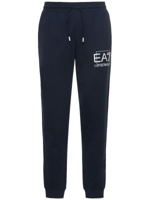 Bavlněné sportovní kalhoty Ea7 Emporio Armani černé