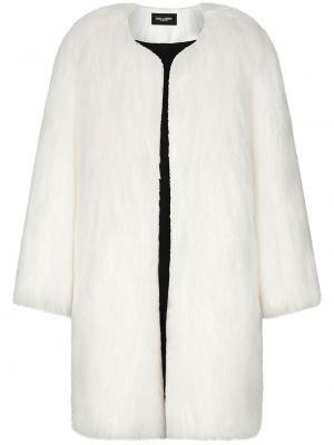 Manteau de fourrure Dolce & Gabbana blanc
