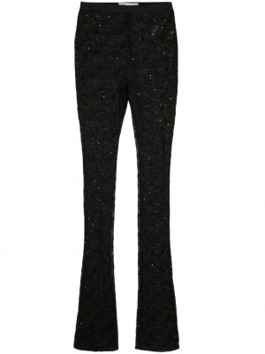 Csipkés átlátszó virágos leggings Alessandra Rich fekete