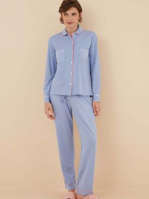 Памучна пижама Women'secret синьо
