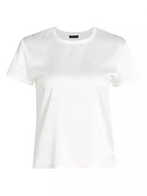 Шелковая футболка с круглым вырезом Atm Anthony Thomas Melillo белая