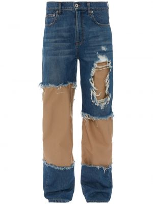 Straight fit džíny s oděrkami Jw Anderson modré