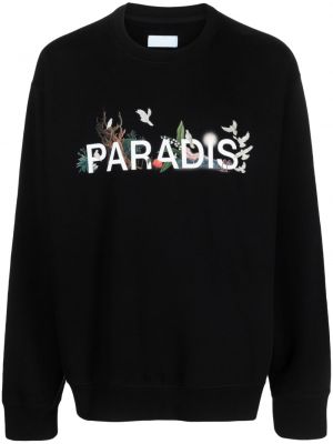 Bluza bawełniana z nadrukiem 3.paradis czarna