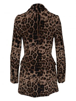 Žakete ar apdruku ar leoparda rakstu Dolce & Gabbana brūns