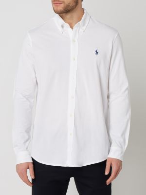 Koszula na guziki bawełniana puchowa Polo Ralph Lauren biała