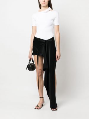 Drapované asymetrické sukně Ssheena černé