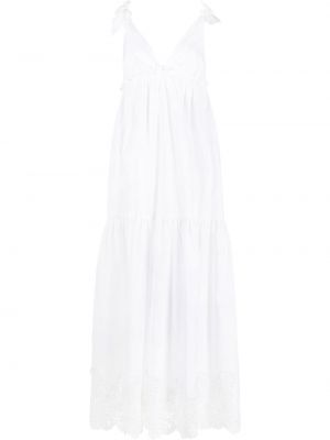 Μάξι φόρεμα με δαντέλα P.a.r.o.s.h. λευκό