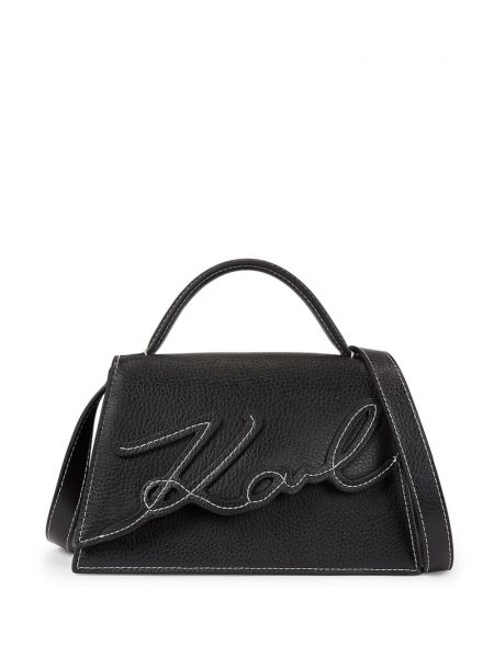 Sac bandoulière avec applique Karl Lagerfeld noir