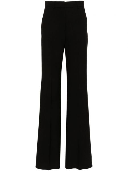 Vlněné rovné kalhoty Sportmax černé