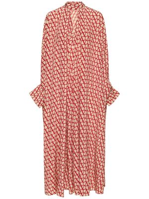 Hedvábné oversized šaty Valentino - béžová