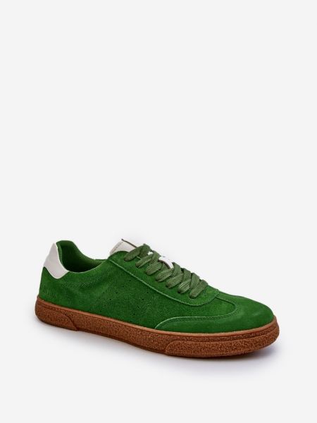Sneakerși din piele de căprioară cu stele Big Star Shoes verde