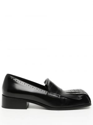 Pantofi loafer cu franjuri din piele Raf Simons negru