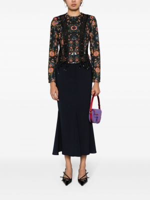 Květinová bunda s potiskem Christian Dior černá