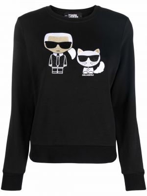 Rund hals brodert sweatshirt Karl Lagerfeld svart