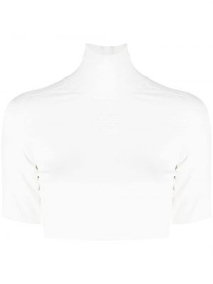 Hög krage crop top i stickad Alexander Wang vit