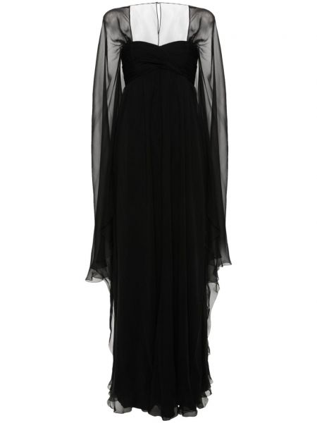 Βραδινό φόρεμα από σιφόν Alberta Ferretti μαύρο