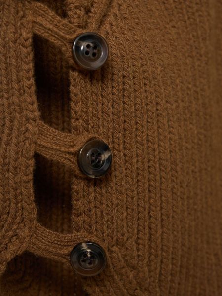 Gilet di lana in maglia Soeur marrone