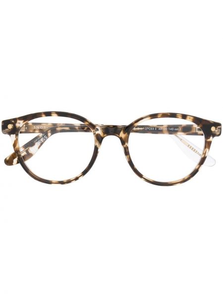 Leopardí brýle s potiskem Snob hnědé