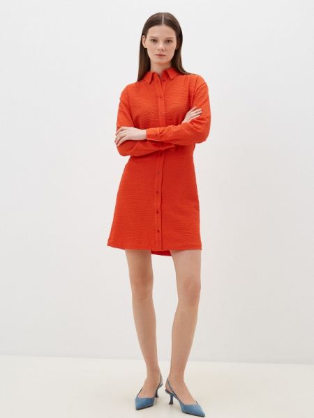Платье-рубашка Desigual оранжевое
