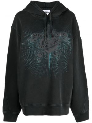 Pamučna hoodie s kapuljačom s kristalima Jean Paul Gaultier