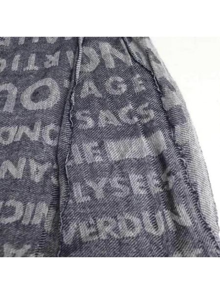 Bufanda de cachemir con estampado de cachemira Louis Vuitton Vintage gris