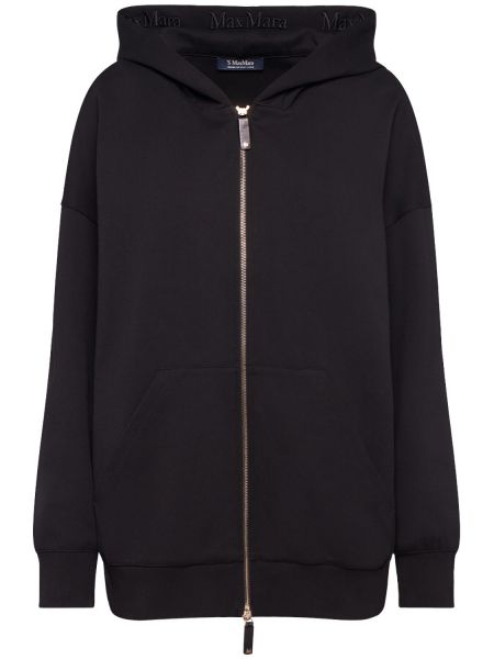 Hoodie med dragkedja i jersey 's Max Mara svart