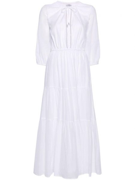 Памучна миди рокля с мъниста Peserico бяло