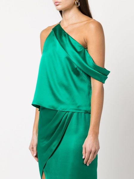 Bluzka asymetryczna drapowana Michelle Mason zielona