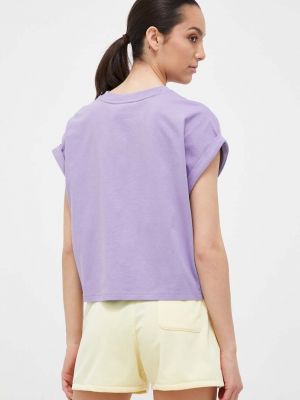 Bavlněné tričko Adidas Originals fialové