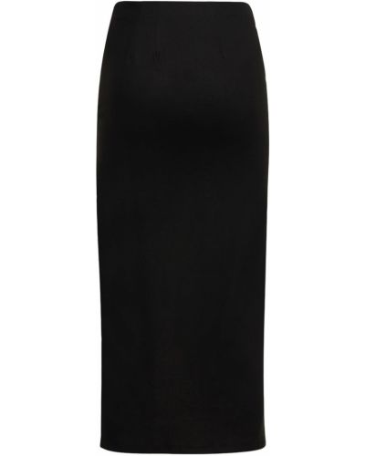 Ľanová midi sukňa Anemos čierna