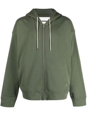 Hoodie med dragkedja Jil Sander grön