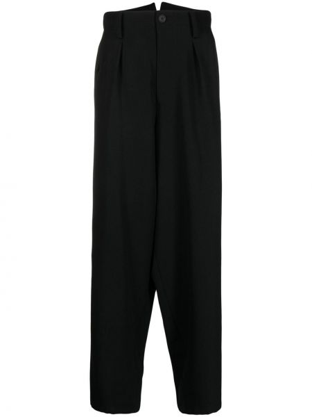 Pantaloni drepti cu croială lejeră Yohji Yamamoto negru