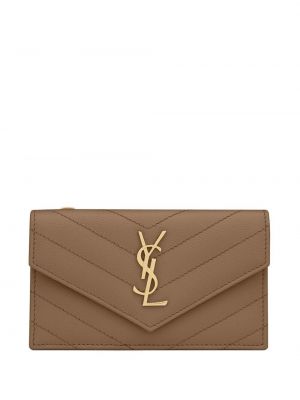 Portefeuille matelassée Saint Laurent doré