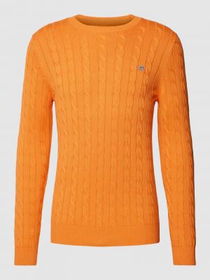 Dzianinowy sweter Gant pomarańczowy