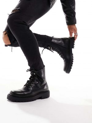 Армейские ботинки Pull&bear черные