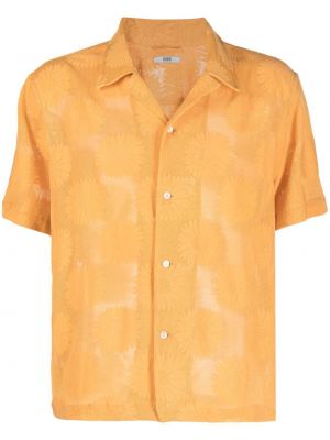 Camicia a fiori in tessuto jacquard Bode arancione