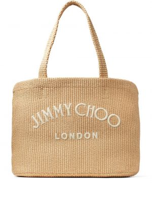 Shopper handtasche mit print Jimmy Choo beige